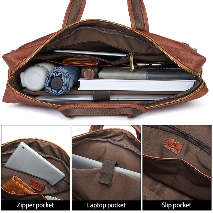 17 inch Men's Briefcase Messenger Bag — Business Lawyer - BOSTANTEN