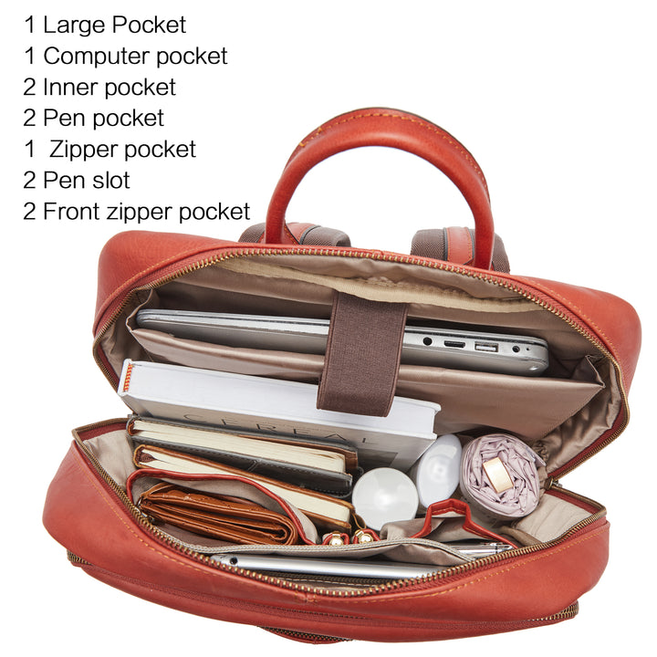 Minoru Women‘s Laptop Backpack Travel Bag —— Vermilion Fashion - BOSTANTEN