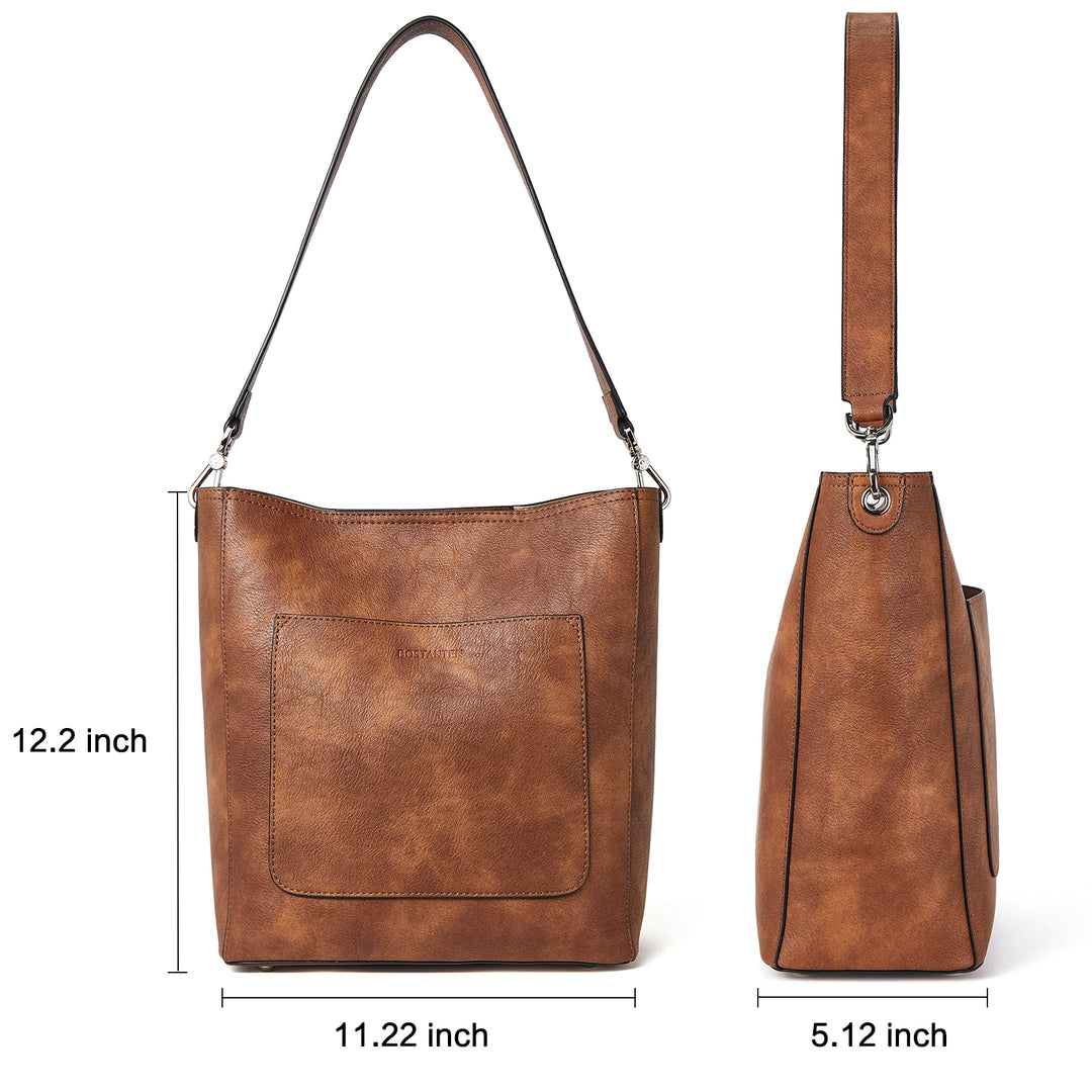 BOSTANTEN Handbags for Women Genuine Leather Designer Hobo Tote Purses Shoulder Crossbody Bucket Bags - BOSTANTEN