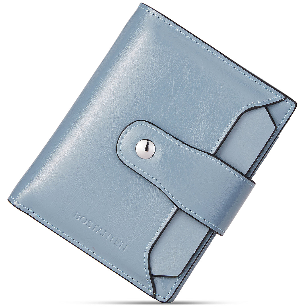 BOSTANTEN Women Leather Wallet RFID Blocking Small Bifold Zipper Pocket Wallet Card Case Purse with ID Window