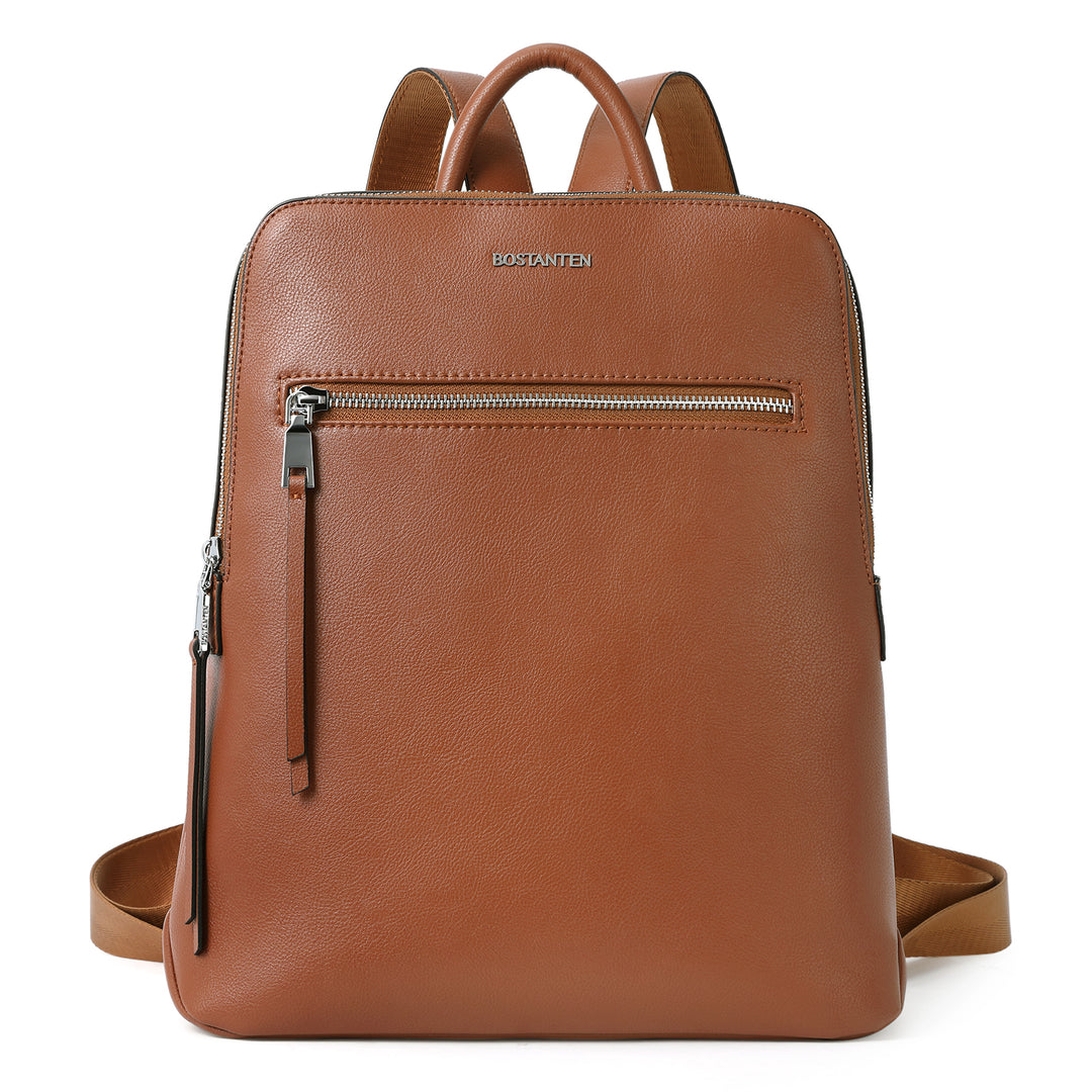 Nombongo Soft Leather Backpack — Pitch-Black - BOSTANTEN