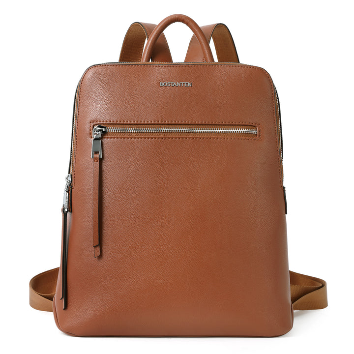 Nombongo Soft Leather Backpack — Pitch-Black - BOSTANTEN