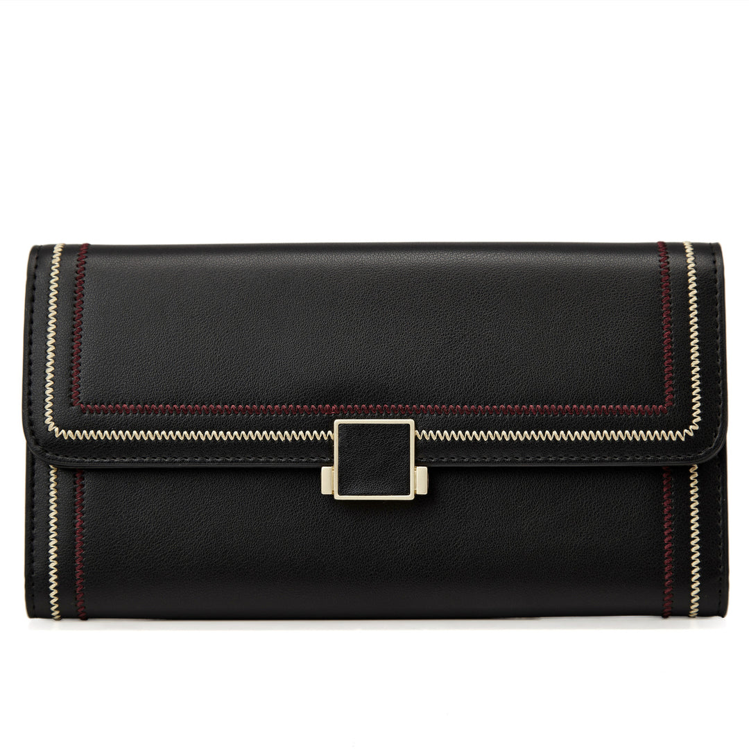 BOSTANTEN Womens Wallet Large Capacity Cash Clutch Purse with Buckle Credit Cards Holder - BOSTANTEN