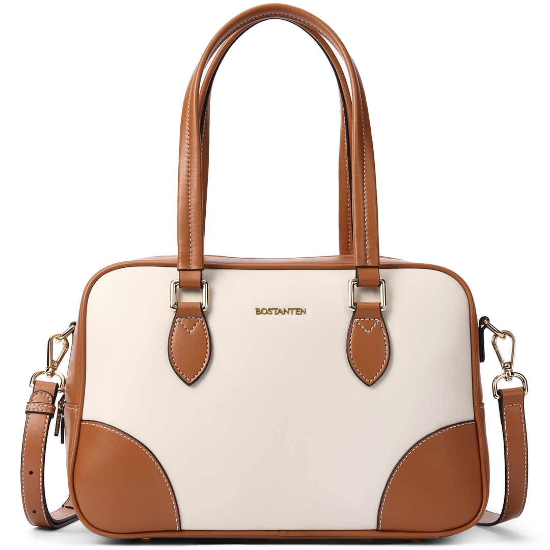 BOSTANTEN Women Handbags Designer Genuine Leather Tote Bags Ladies Top Handle Satchel Purses Wok Shoulder Bags - BOSTANTEN