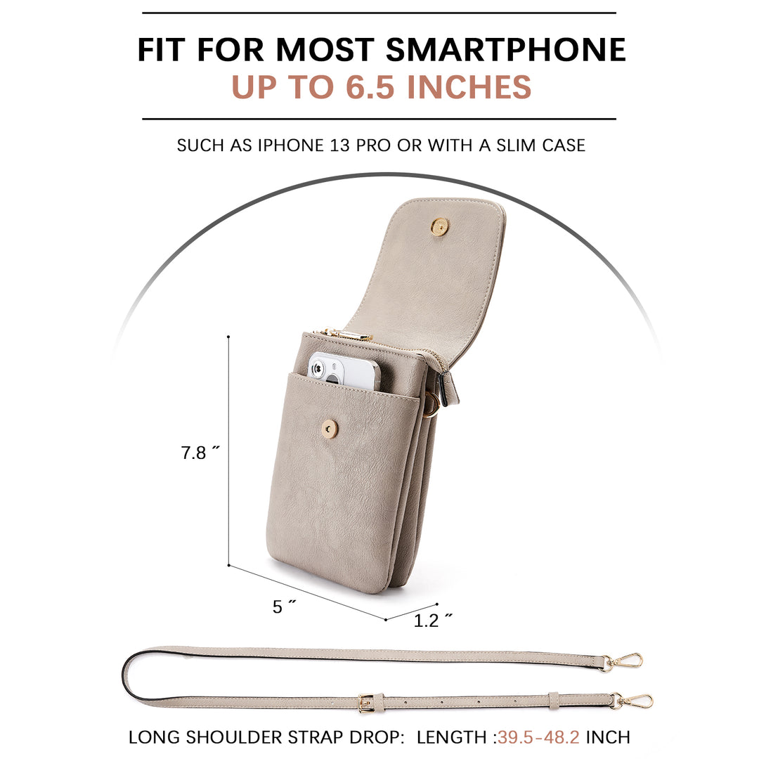 Evelyn Leather Crossbody Phone Wallet For Women —— Boudoir Style