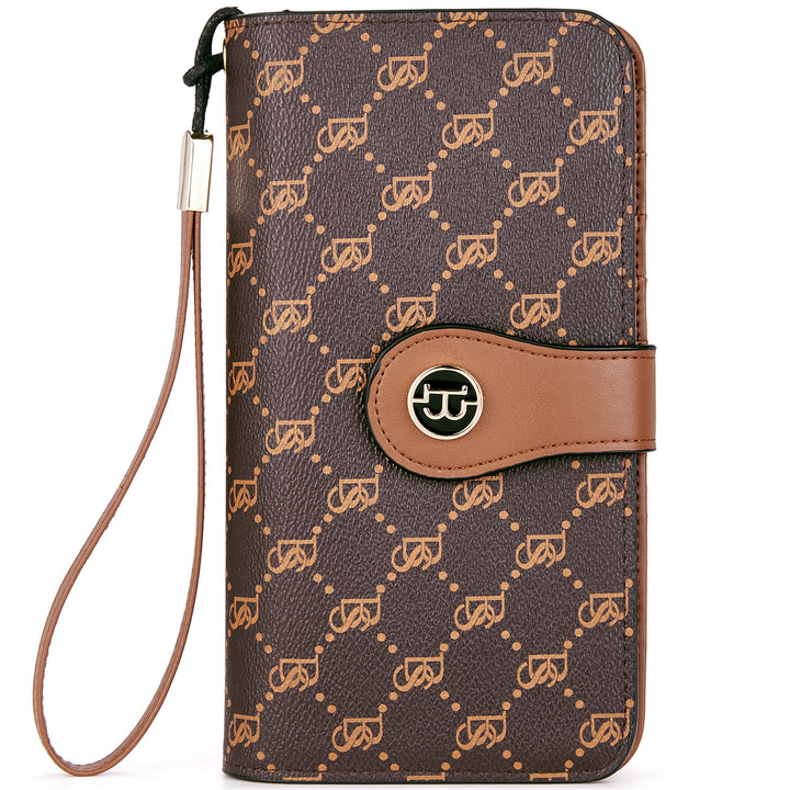 BOSTANTEN Womens Wallet Genuine Leather Large Capacity Wristlet Clutch Purse Credit Card Holder with RFID Blocking