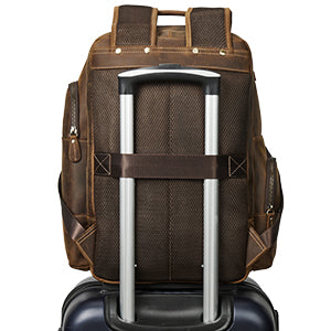 BOSTANTEN Leather Backpack for Men, 15.6 inch Laptop Backpack Large Capacity Business Travel Bag Vintage Shoulder Daypacks