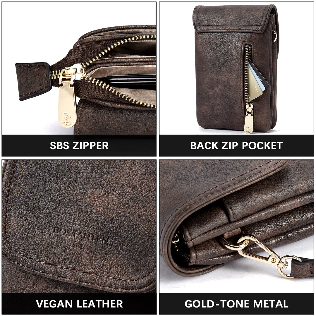 Evelyn Leather Crossbody Phone Wallet For Women —— Boudoir Style