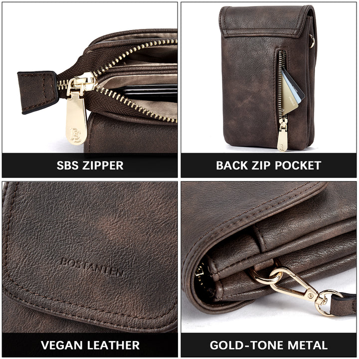 Evelyn Leather Crossbody Phone Wallet For Women —— Boudoir Style