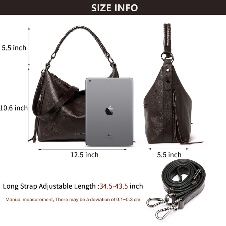 BOSTANTEN Leather Handbags for Women Concealed Carry Hobo Bags Shoulder Crossbody Purse - BOSTANTEN