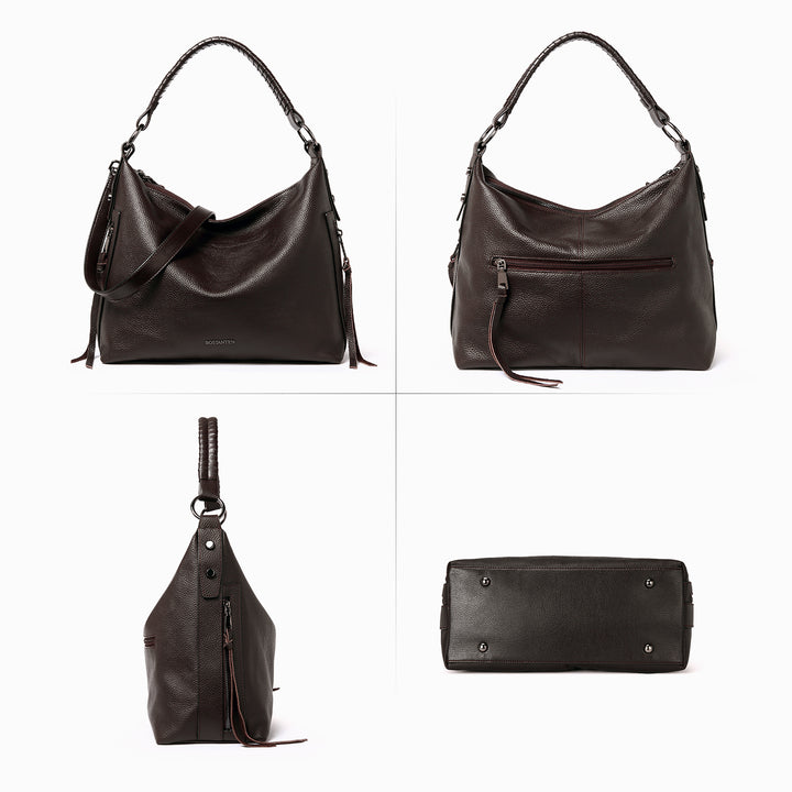 BOSTANTEN Leather Handbags for Women Concealed Carry Hobo Bags Shoulder Crossbody Purse - BOSTANTEN