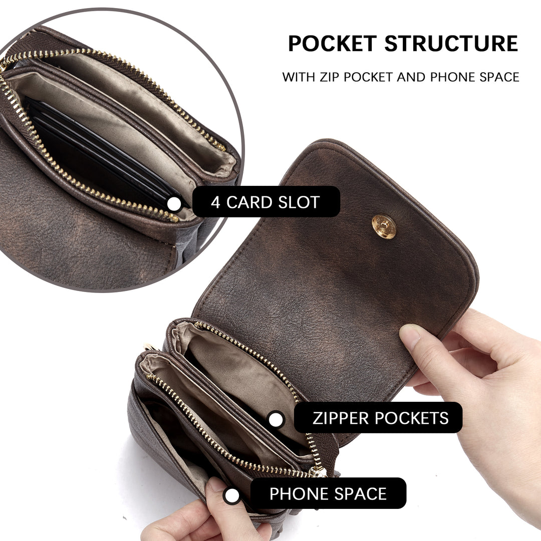 Evelyn Leather Crossbody Phone Wallet For Women —— Boudoir Style