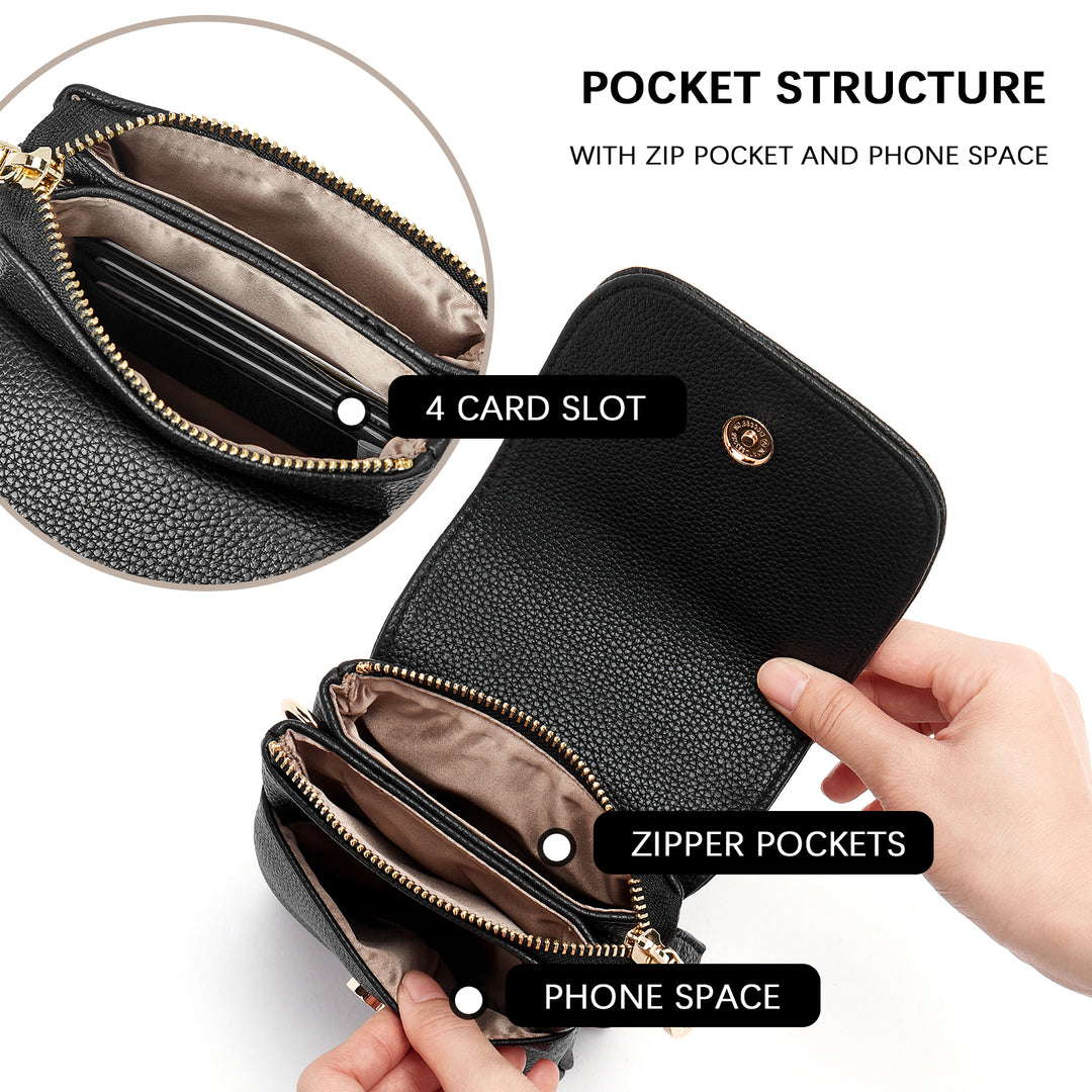 Evelyn Leather Crossbody Phone Wallet For Women —— Boudoir Style