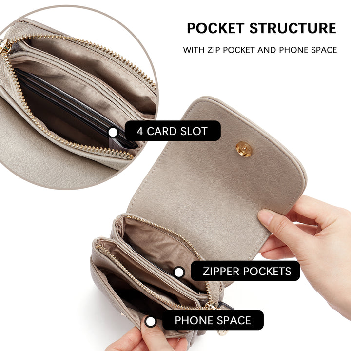 Evelyn Leather Crossbody Phone Wallet For Women —— Boudoir Style