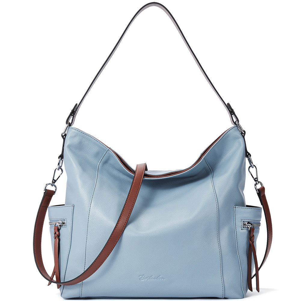 BOSTANTEN Genuine Leather Hobo Handbags Designer Shoulder Tote Purses Crossbody Large Bag for Women - BOSTANTEN