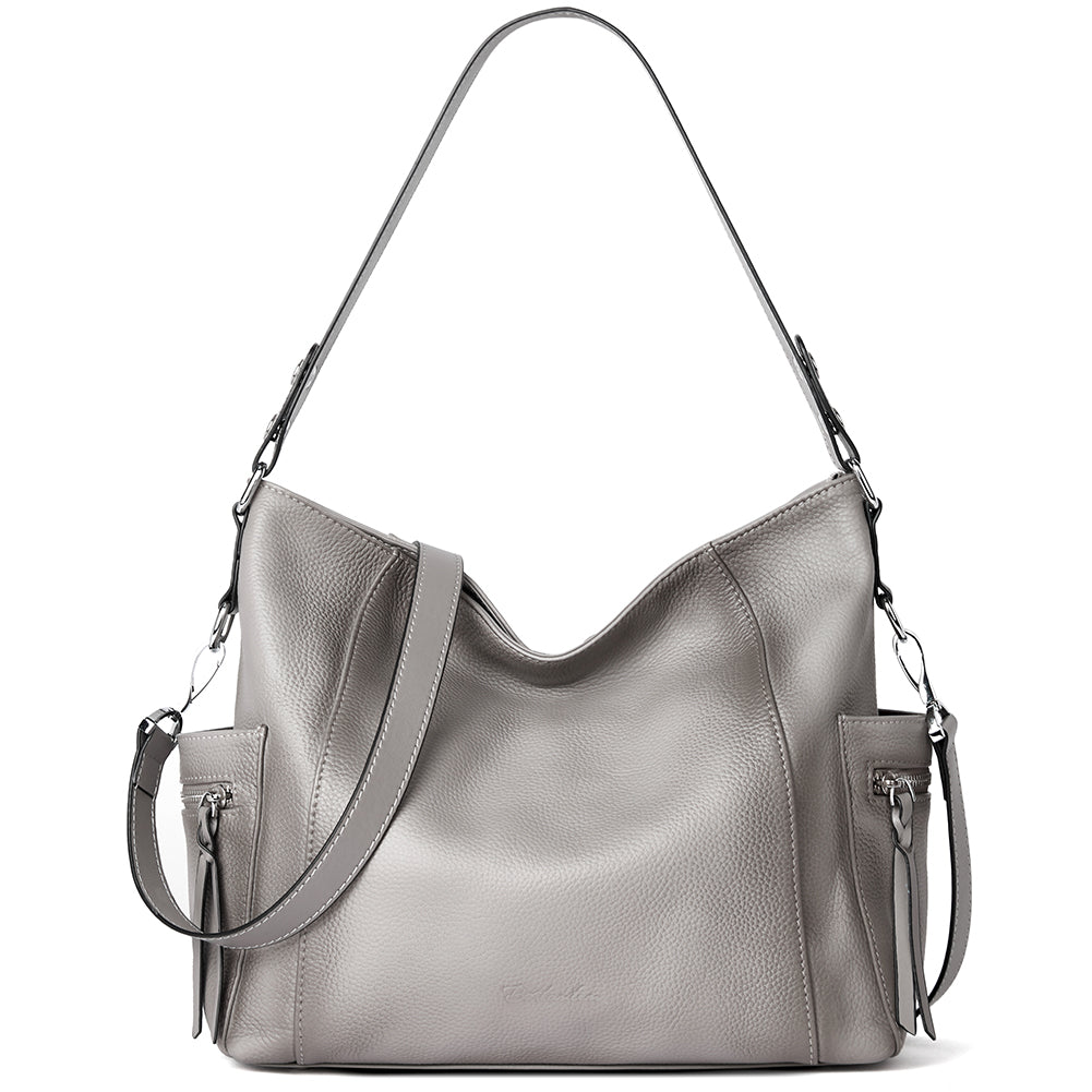 BOSTANTEN Genuine Leather Hobo Handbags Designer Shoulder Tote Purses Crossbody Large Bag for Women - BOSTANTEN
