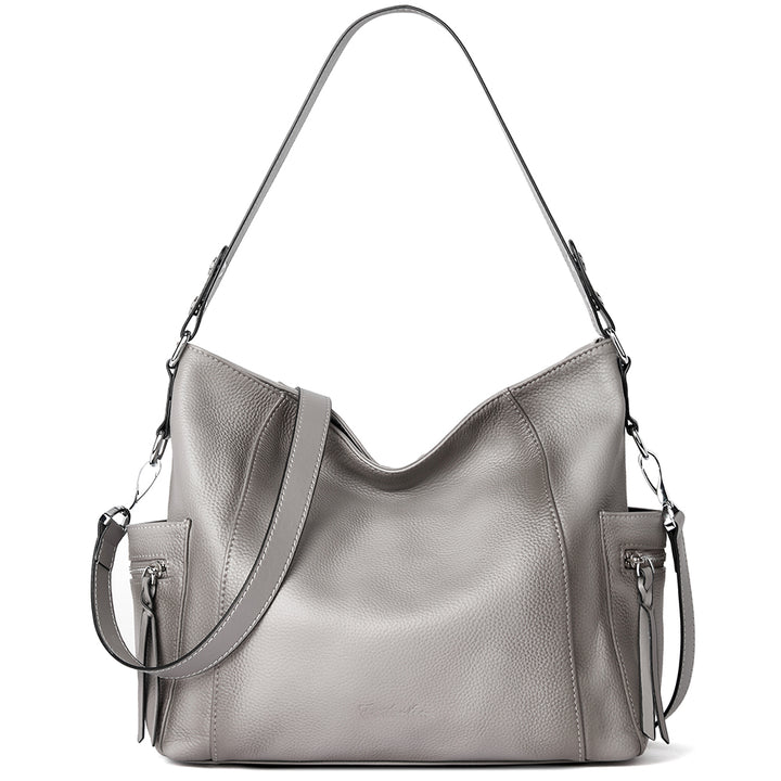 BOSTANTEN Genuine Leather Hobo Handbags Designer Shoulder Tote Purses Crossbody Large Bag for Women - BOSTANTEN