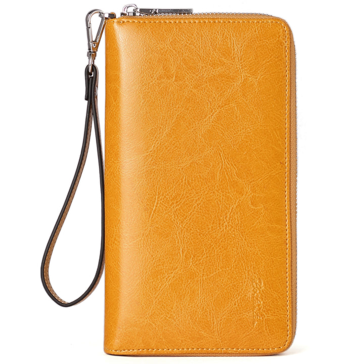 BOSTANTEN Leather Wallets for Women RFID Blocking Zip Around Credit Card Holder Phone Wristlet Clutch