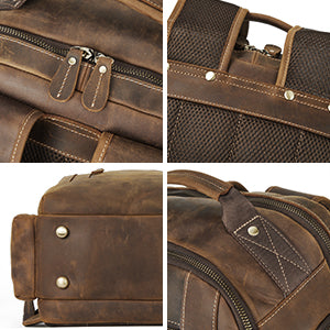 BOSTANTEN Leather Backpack for Men, 15.6 inch Laptop Backpack Large Capacity Business Travel Bag Vintage Shoulder Daypacks
