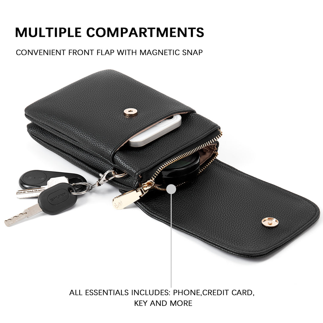 Evelyn Leather Crossbody Phone Wallet For Women —— Boudoir Style