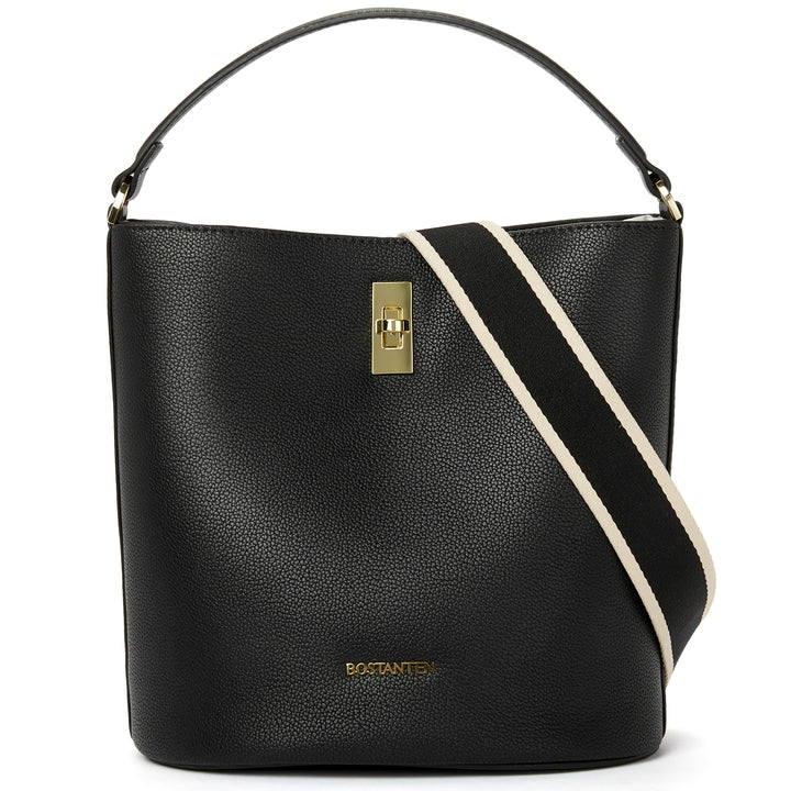 BOSTANTEN Leather Handbags for Women Designer Hobo Bucket Purses Fashion Ladies Crossbody Bags for Work Travel Daily - BOSTANTEN