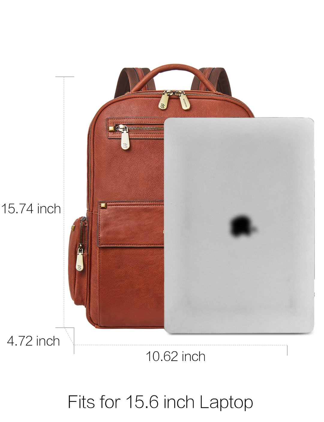 Klassischer Herren-Rucksack aus Leder mit mehreren Taschen für die Arbeit 