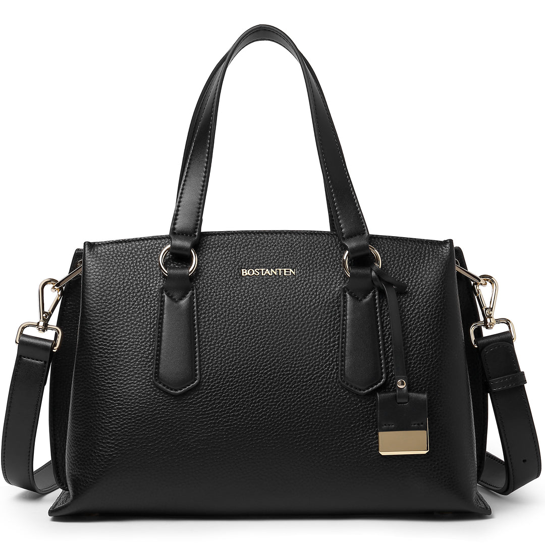 BOSTANTEN Women Leather Handbags Designer Tote Purses Ladies Fashion Satchel Top Handle Bags Triple Compartment - BOSTANTEN