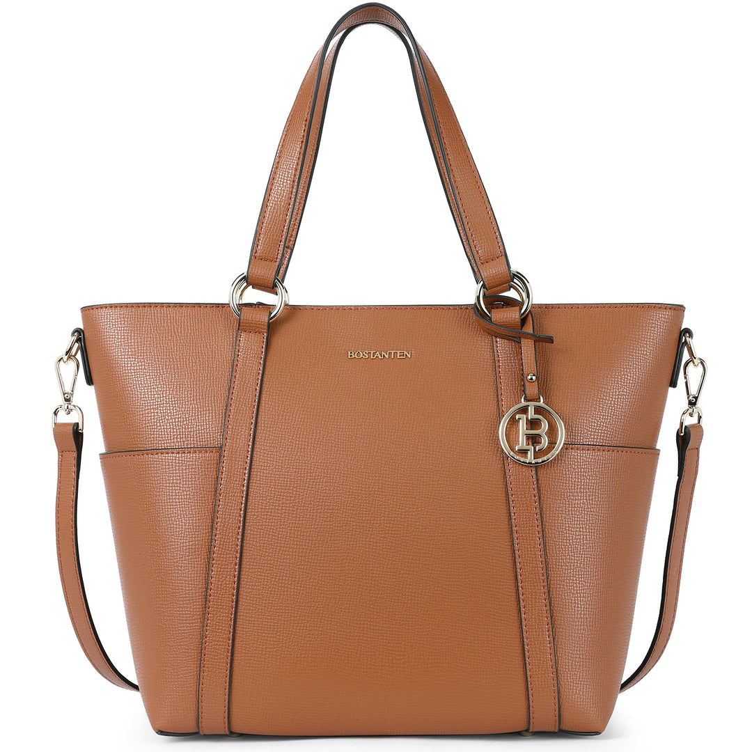 BOSTANTEN Women Leather Handbags Designer Purses Fashion Tote Shoulder Top Handle Bag for Work Daily - BOSTANTEN