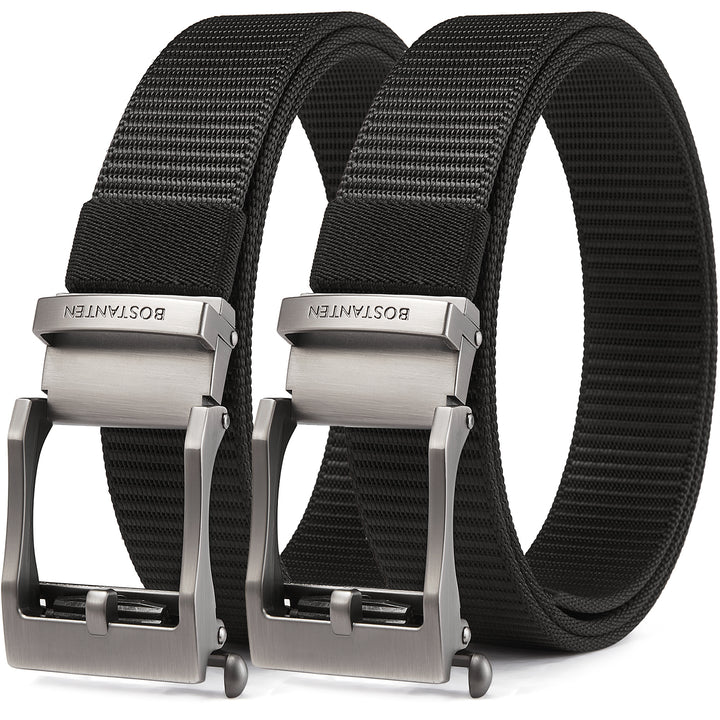 BOSTANTEN Men's Ratchet Dress Belts 2 Packs, Trim to Fit - BOSTANTEN