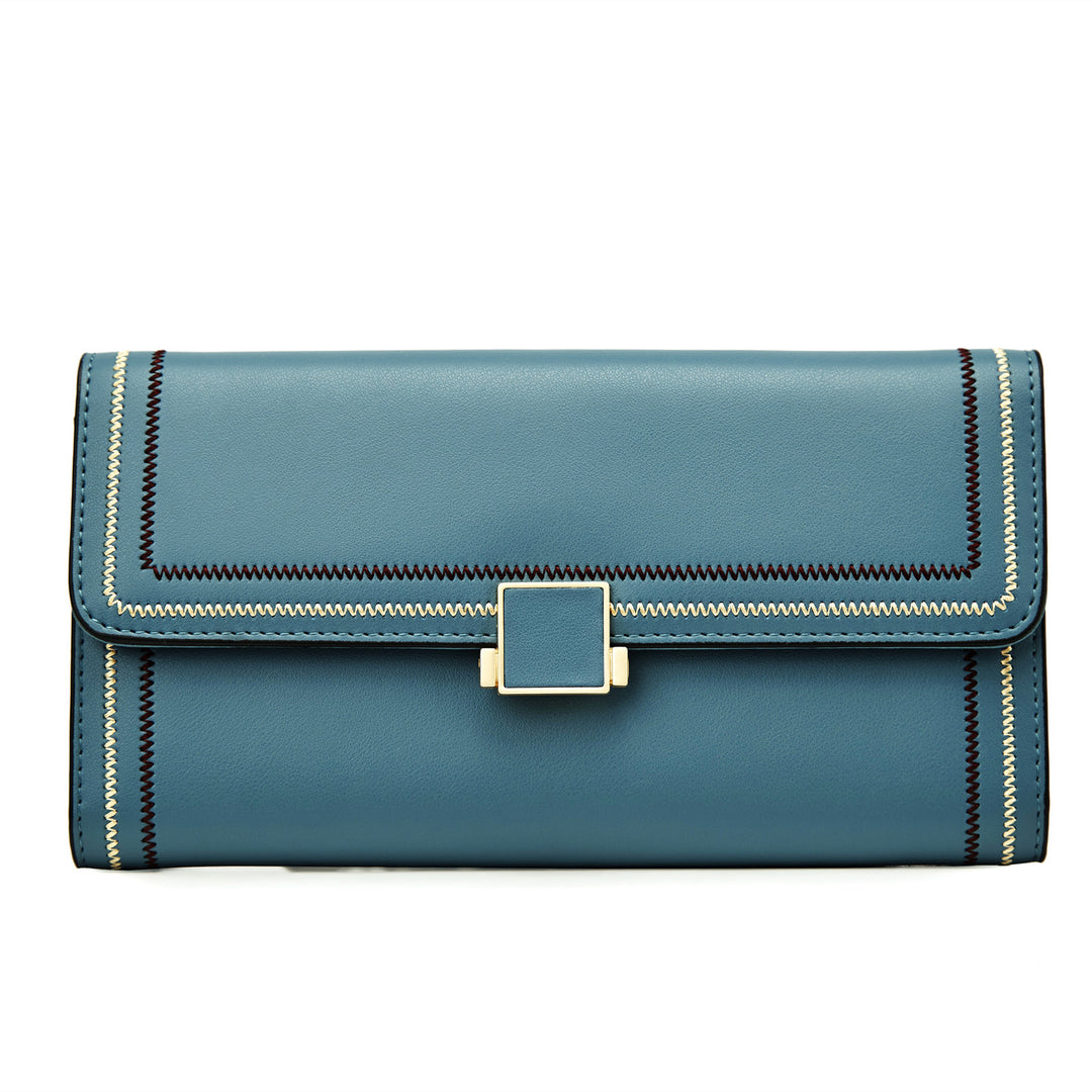 BOSTANTEN Womens Wallet Large Capacity Cash Clutch Purse with Buckle Credit Cards Holder - BOSTANTEN