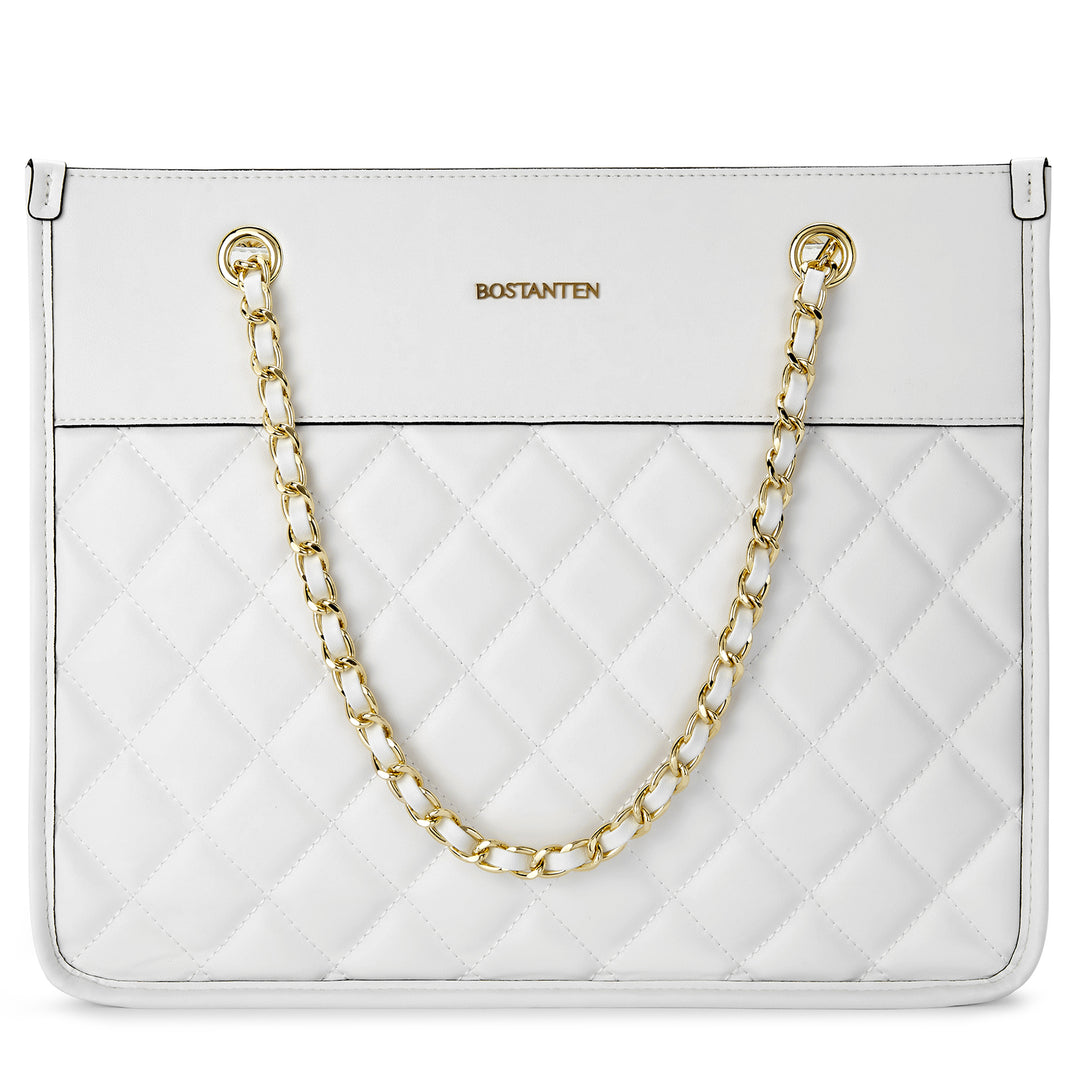 BOSTANTEN Handbags for Women Designer Leather Purses Quilted Shoulder Tote Bag with Chain Strap - BOSTANTEN