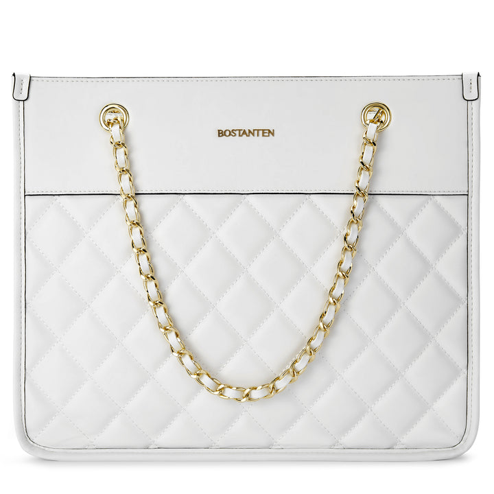 BOSTANTEN Handbags for Women Designer Leather Purses Quilted Shoulder Tote Bag with Chain Strap - BOSTANTEN
