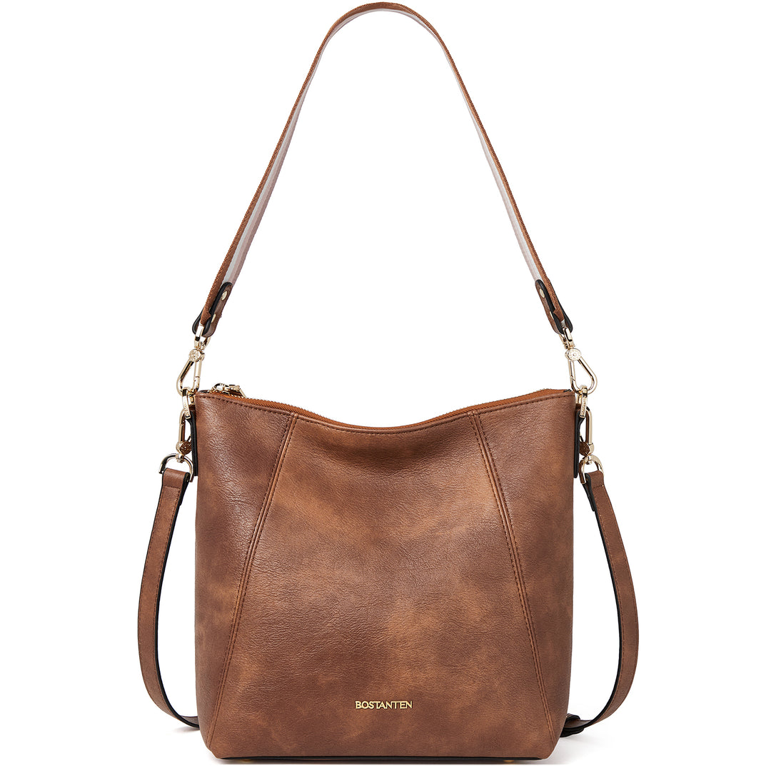 BOSTANTEN Leather Hobo Handbags Designer Purses for Women Shoulder Crossbody Bags