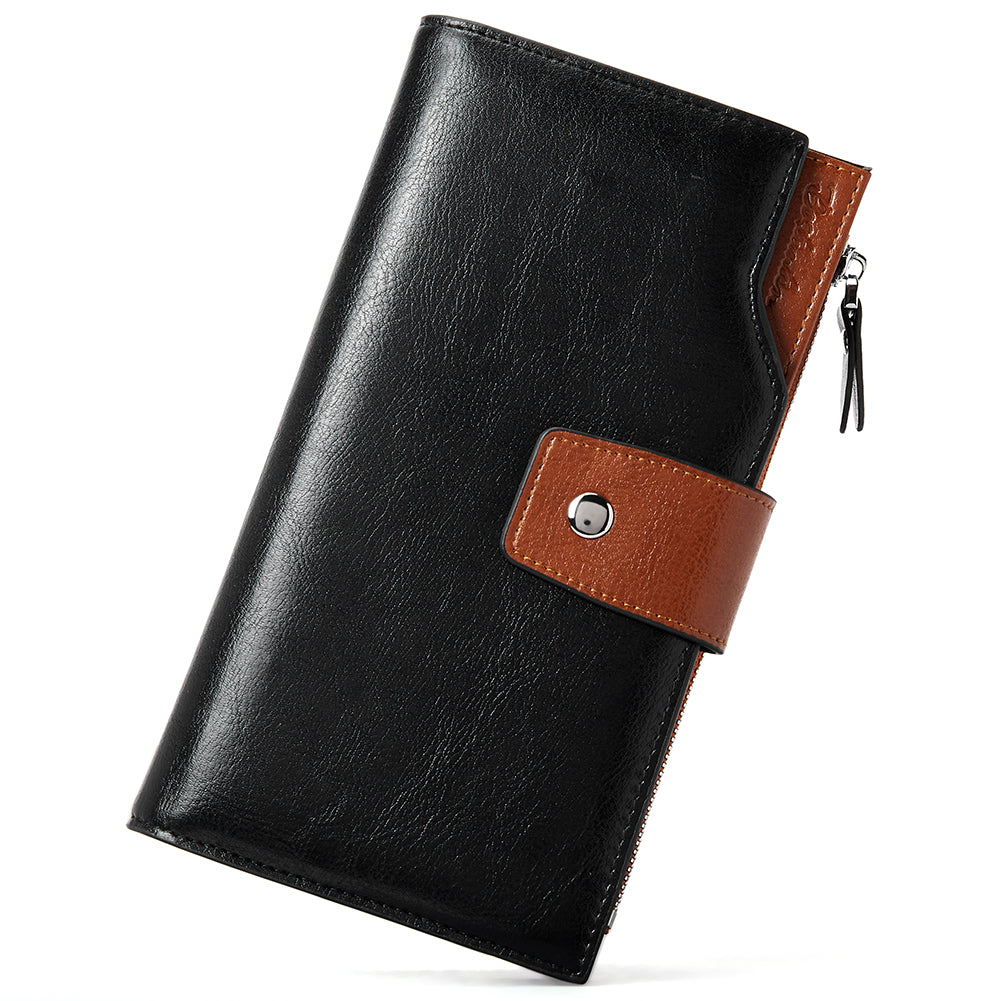 Lnna Genuine Leather RFID Wallets With Checkbooks - Cash Clutch