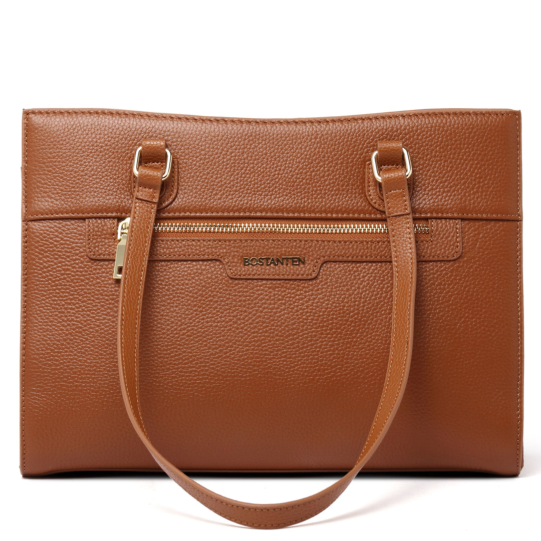 BOSTANTEN Women Leather Handbags Designer Satchel Purses Work Top Handle Shoulder Tote Bag for Travel Daily - BOSTANTEN