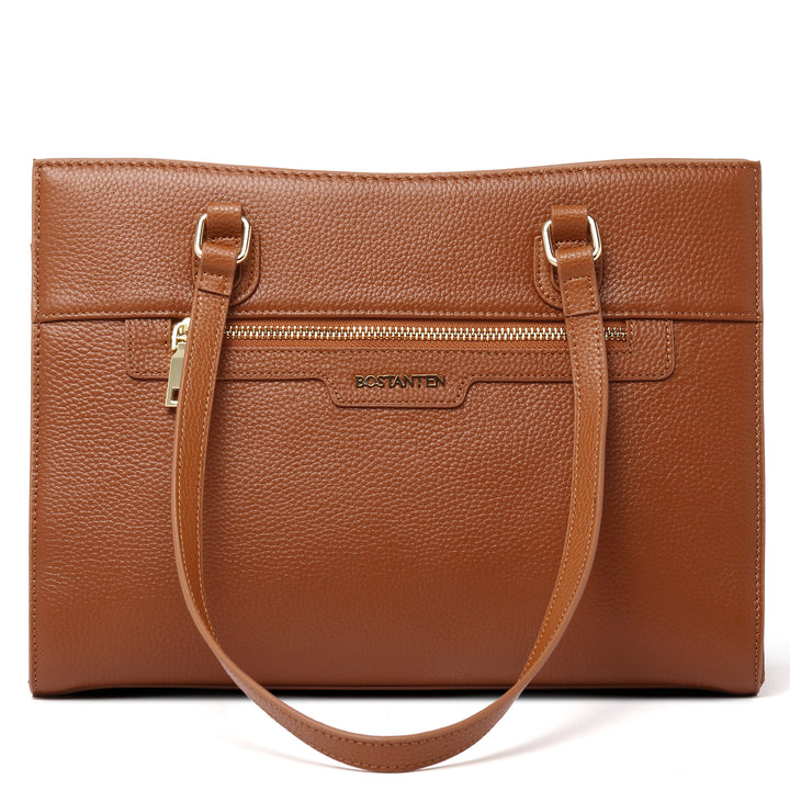 BOSTANTEN Women Leather Handbags Designer Satchel Purses Work Top Handle Shoulder Tote Bag for Travel Daily - BOSTANTEN