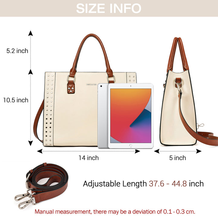 BOSTANTEN Women Leather Top Handle Work Tote Fashion Designer Handbag - BOSTANTEN