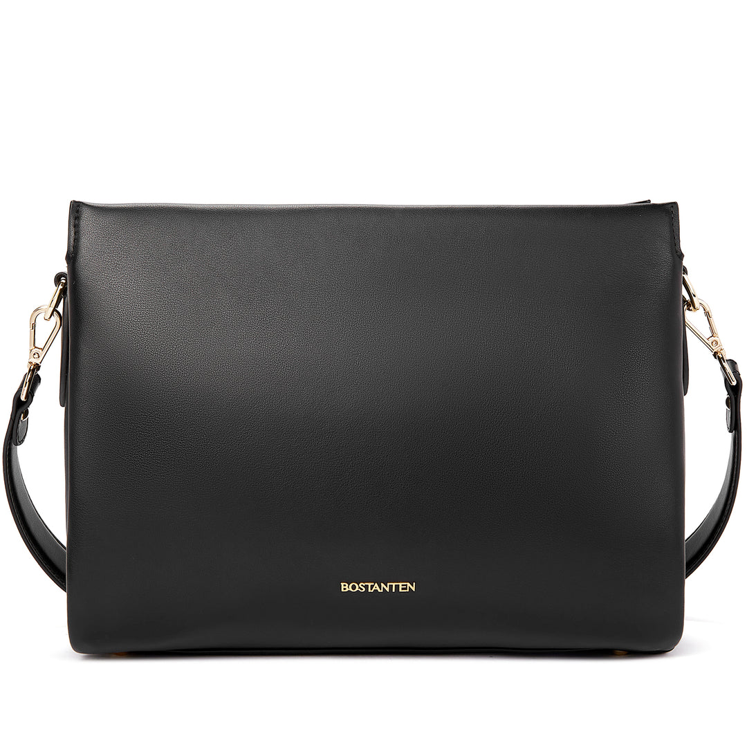 BOSTANTEN Women Leather Purses Handbags Designer Satchel Bag Shoulder Top Handle Tote Bags Triple Compartment - BOSTANTEN