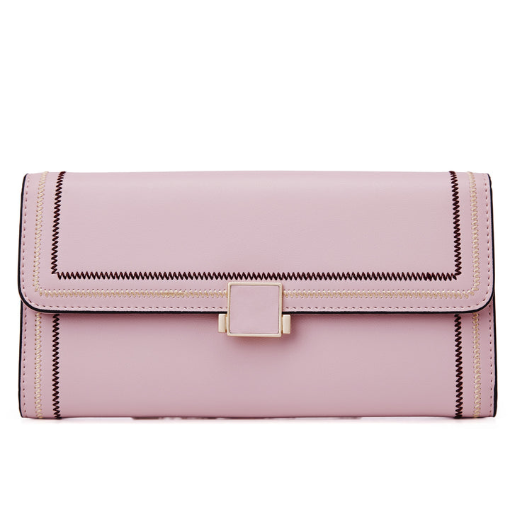 BOSTANTEN Womens Wallet Large Capacity Cash Clutch Purse with Buckle Credit Cards Holder - BOSTANTEN