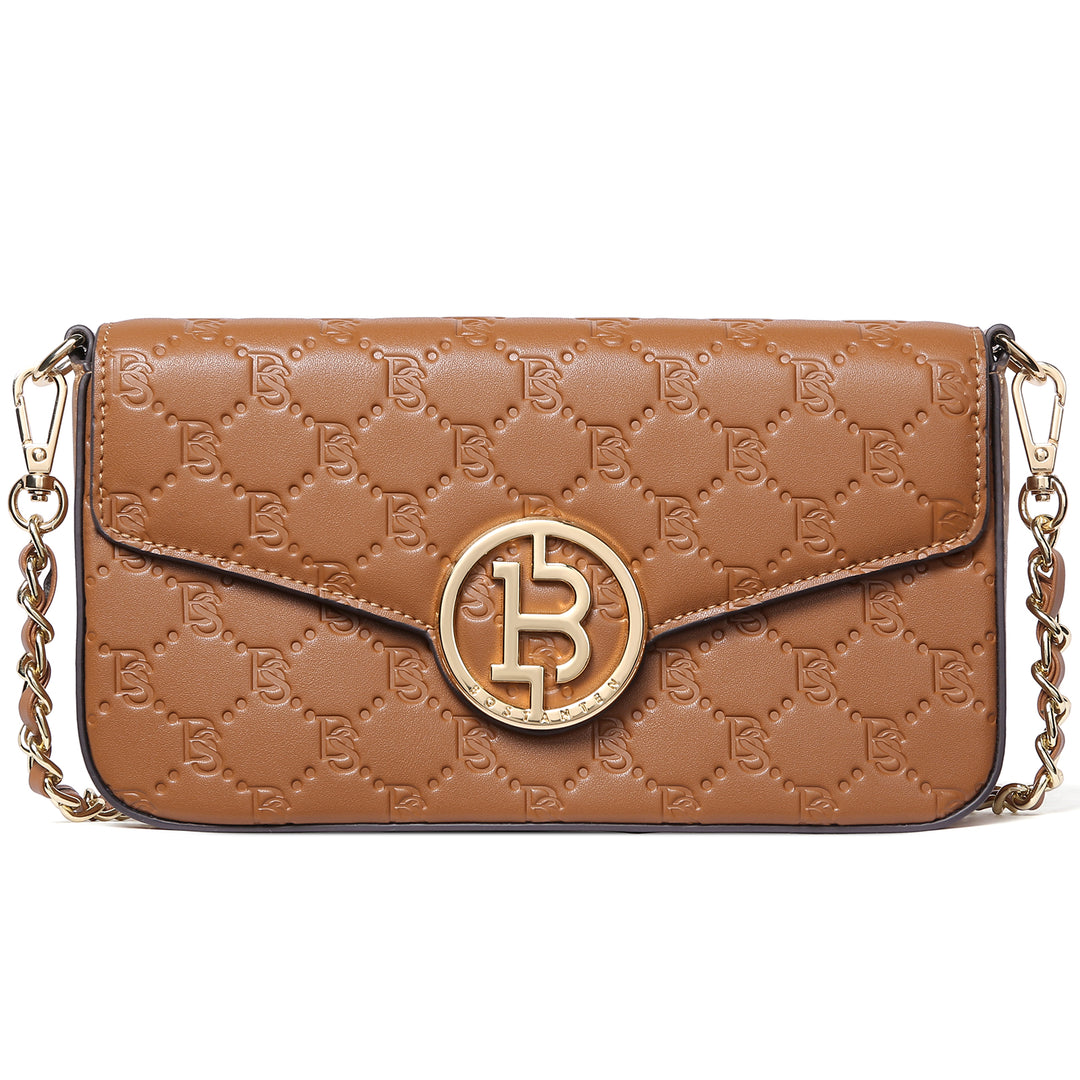 BOSTANTEN Small Crossbody Bags for Women Quilted Leather Designer Shoulder Bag with Chain Strap - BOSTANTEN