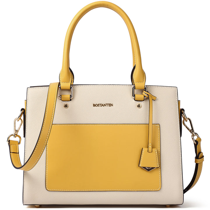 BOSTANTEN Women Top Handle Leather Tote Bag With Shoulder Strap - BOSTANTEN