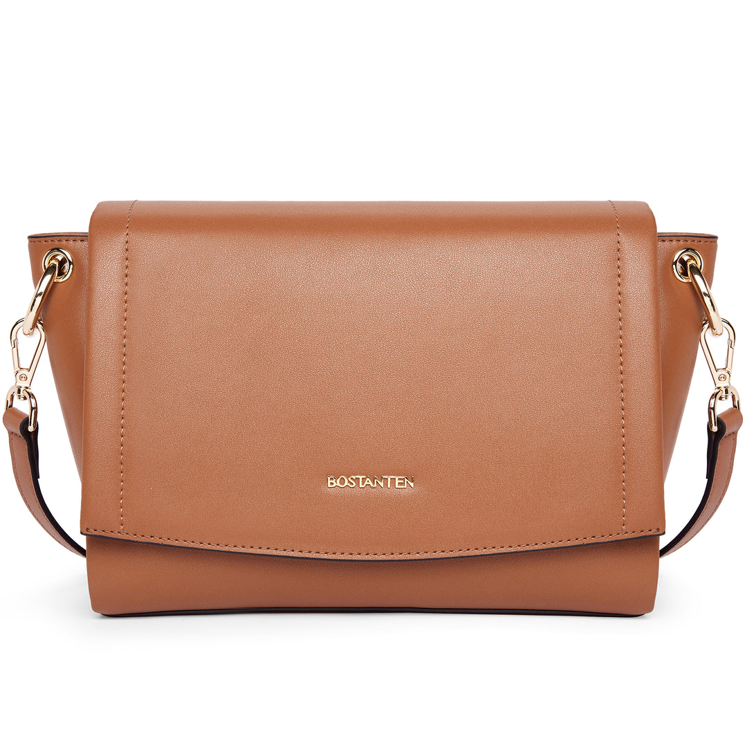 BOSTANTEN Womens Leather Crossbody Bags Designer Handbag Medium Trendy Shoulder Bag Purse - BOSTANTEN