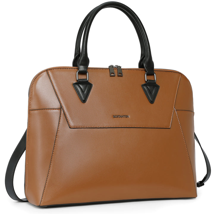 Jasmina  Women's Leather lawyer Briefcase — Henna - BOSTANTEN