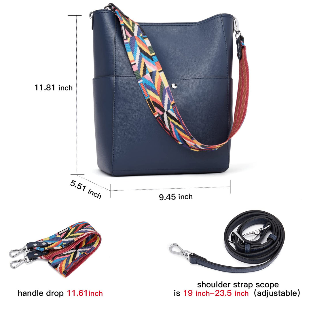 Bucket Bag for Women Vegan Leather | With 2 Shoulder Straps