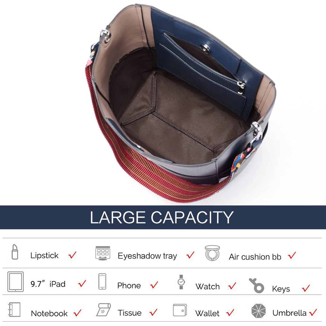 Bucket Bag for Women Vegan Leather | With 2 Shoulder Straps