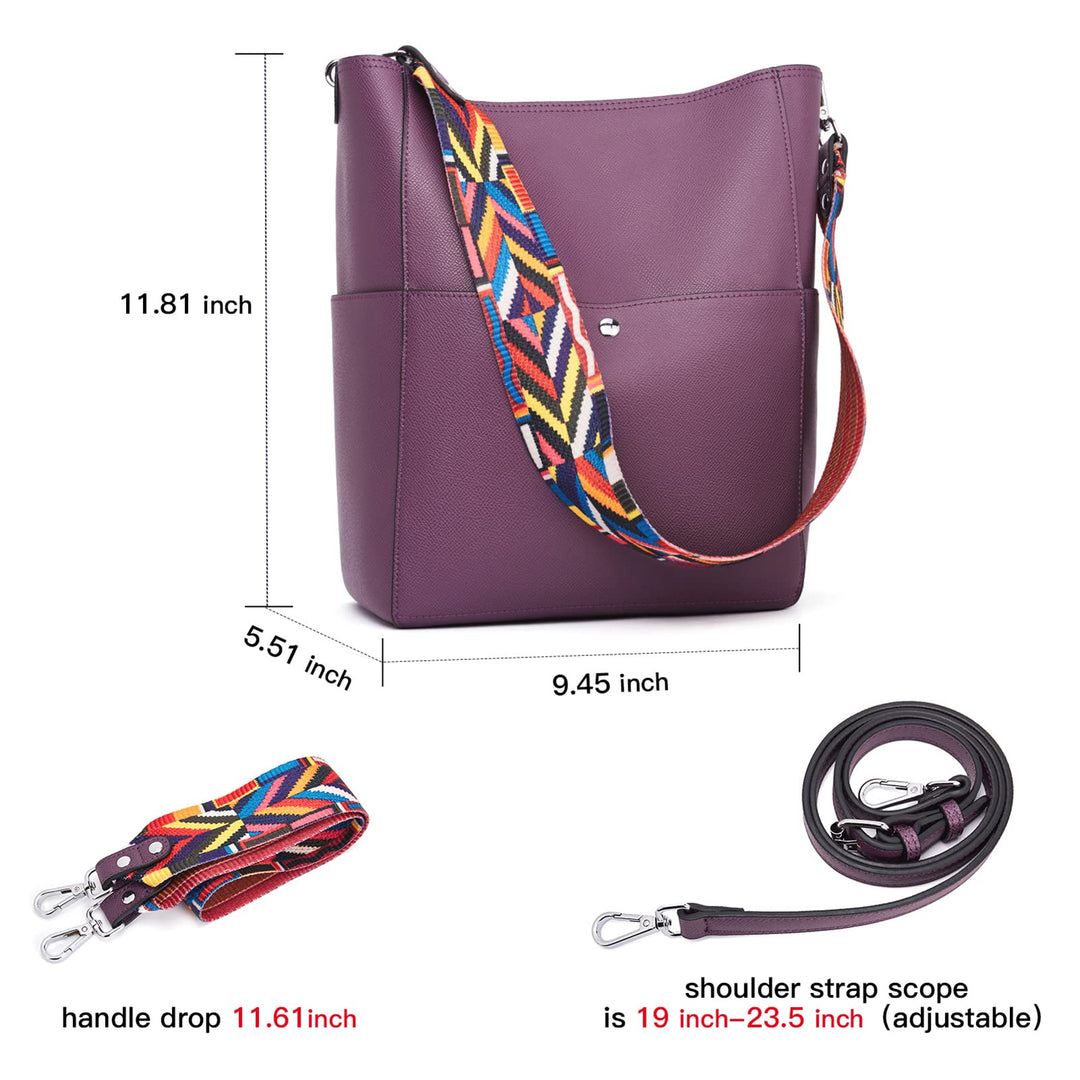 Bucket Bag for Women Vegan Leather | With 2 Shoulder Straps