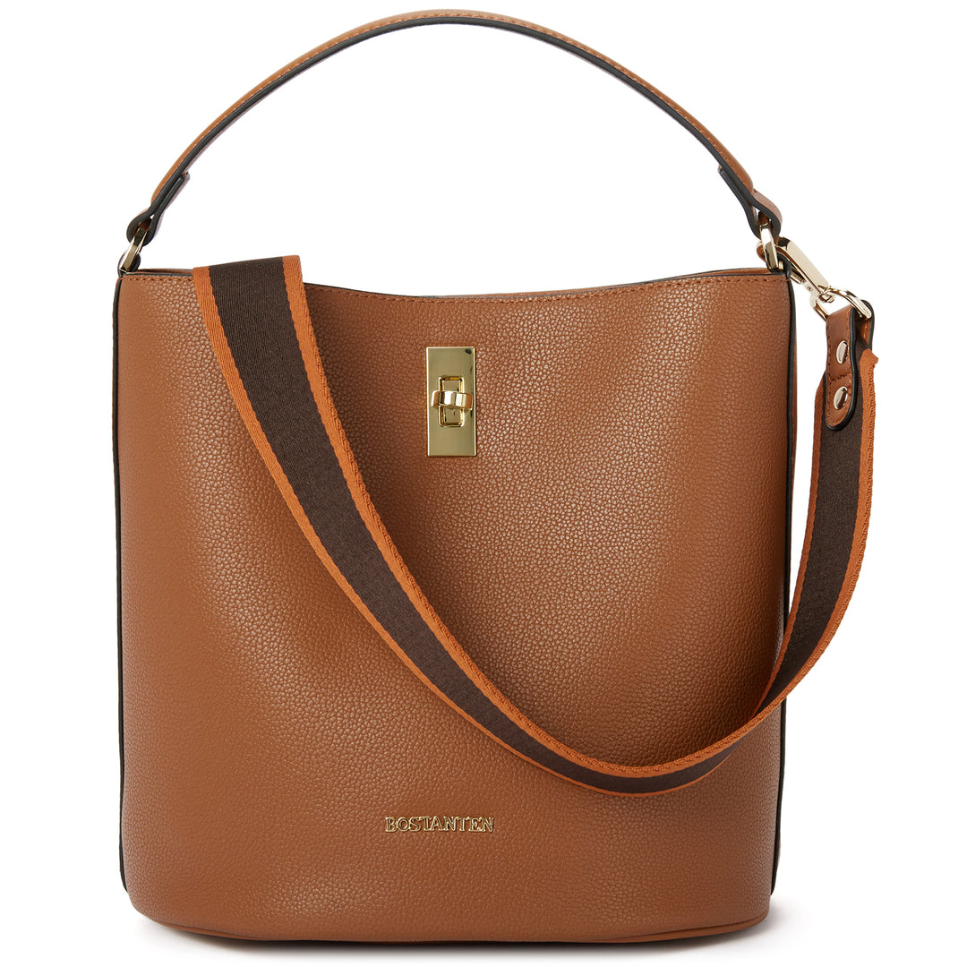 BOSTANTEN Leather Handbags for Women Designer Hobo Bucket Purses Fashion Ladies Crossbody Bags for Work Travel Daily - BOSTANTEN
