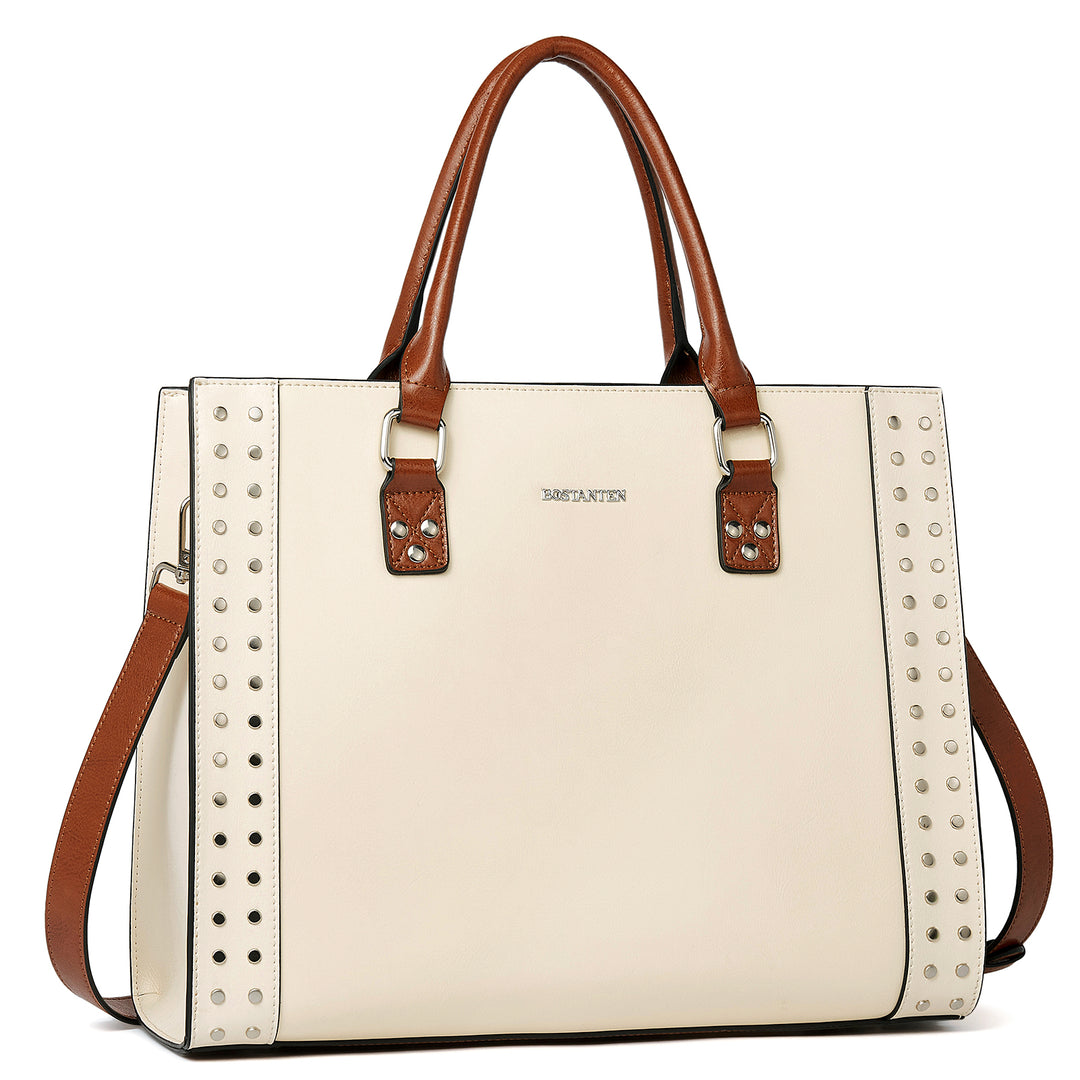 BOSTANTEN Women Leather Top Handle Work Tote Fashion Designer Handbag - BOSTANTEN