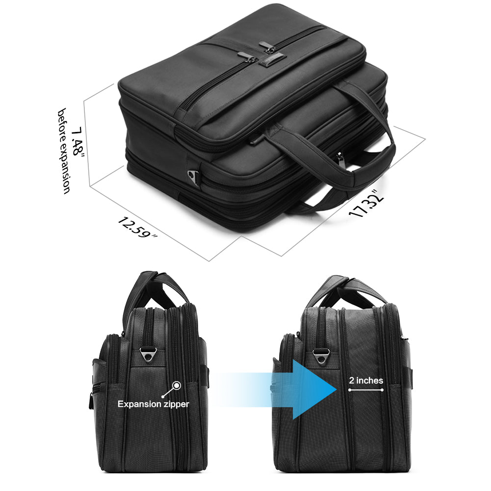 BOSTANTEN Laptop Bags 17 inch Briefcase for Men Water-resistant Lightweight Large Business Travel Case - BOSTANTEN