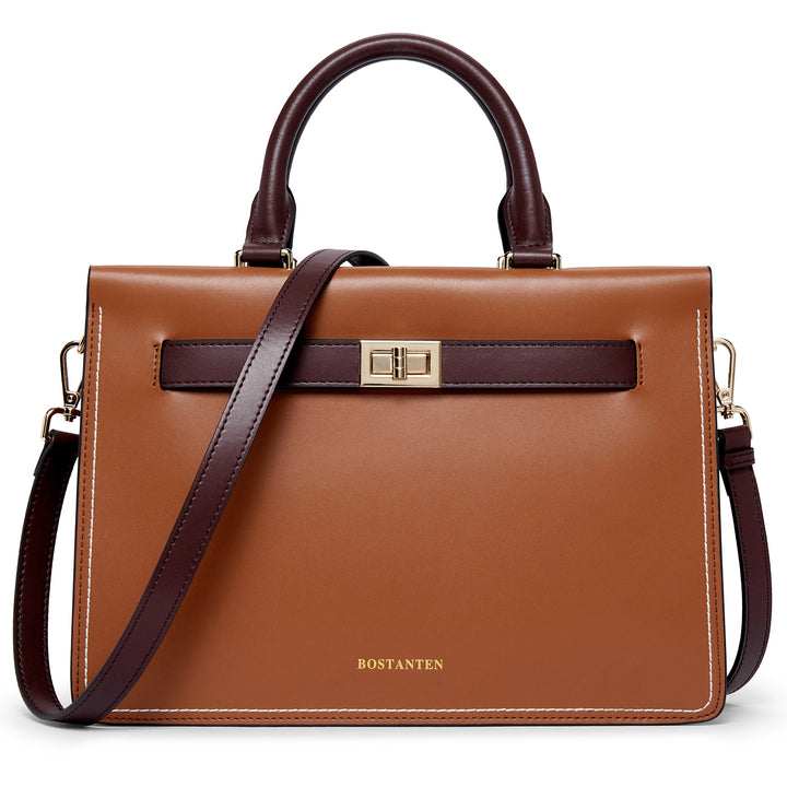 BOSTANTEN Leather Handbag for Women Top Handle Designer Fashion Shoulder Bag Purse - BOSTANTEN